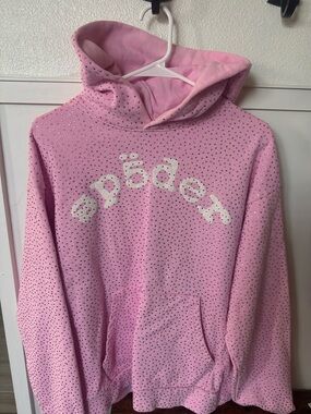 Girls Pink Rhinestone Hoodie Sweatshirt - Cozy Pullover